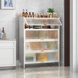 White Rust Resistant Steel Baker's Rack with Cabinet Image - 18