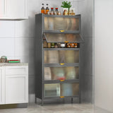 White Rust Resistant Steel Baker's Rack with Cabinet Image - 21