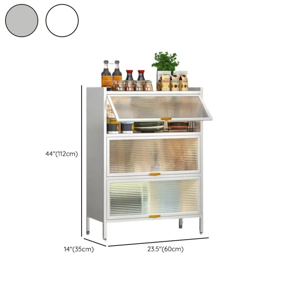 White Rust Resistant Steel Baker's Rack with Cabinet Image - 27