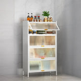 White Rust Resistant Steel Baker's Rack with Cabinet Image - 3