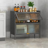 White Rust Resistant Steel Baker's Rack with Cabinet Image - 4