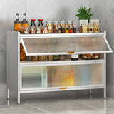 White Rust Resistant Steel Baker's Rack with Cabinet Image - 6