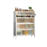 White Rust Resistant Steel Baker's Rack with Cabinet Image - 8