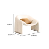 White Scratch Resistant Sherpa Sloped Arms Arm Chair #size