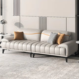 White Scratch Resistant Sponge Sofa Set with Arms Image - 7