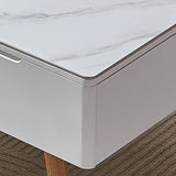 White Scratch Resistant Stone Lift Top Coffee Table Image - 10