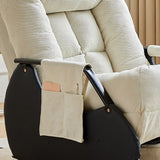 White Scratch Resistant Upholstered Rocking Chair Image - 6