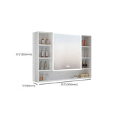 White Shelves LED Rectangle Aluminum Medicine Cabinet Image - 16