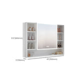 White Shelves LED Rectangle Aluminum Medicine Cabinet Image - 20