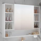 White Shelves LED Rectangle Aluminum Medicine Cabinet Image - 3