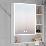 White Shelves LED Rectangle Aluminum Medicine Cabinet Image - 5