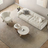 White Sherpa Fabric Tight Back Square Arm Loveseat Image - 1