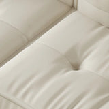 White Sherpa Fabric Tight Back Square Arm Loveseat Image - 8