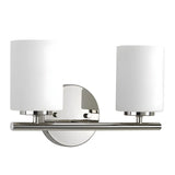 White Simple Cylinder Glass Chrome Vanity Light 3 Bulbs Image - 14