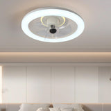 White Simple Modern Round LED Ceiling Fan with Light Image - 1