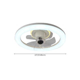 White Simple Modern Round LED Ceiling Fan with Light Image - 12