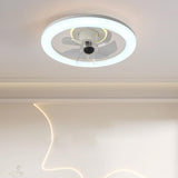 White Simple Modern Round LED Ceiling Fan with Light Image - 4