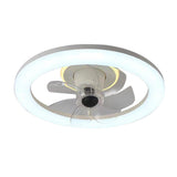 White Simple Modern Round LED Ceiling Fan with Light Image - 5