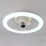 White Simple Modern Round LED Ceiling Fan with Light Image - 7