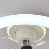 White Simple Modern Round LED Ceiling Fan with Light Image - 9