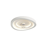 White simple round remote ceiling fan with LED light Image - 5