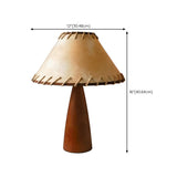 White Simple Small Fabric Lampshade Wooden Table Lamp Image - 12