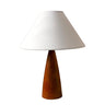 White Simple Small Fabric Lampshade Wooden Table Lamp Image - 6