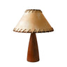 White Simple Small Fabric Lampshade Wooden Table Lamp Image - 7