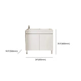 White Single Sink MDF Bathroom Vanity Set with Shelves #size