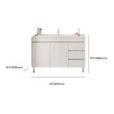 White Single Sink MDF Bathroom Vanity Set with Shelves Image - 29