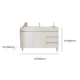 White Single Sink MDF Bathroom Vanity Set with Shelves Image - 31