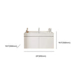 White Single Sink MDF Bathroom Vanity Set with Shelves Image - 34