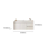 White Single Sink MDF Bathroom Vanity Set with Shelves Image - 36