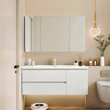 White Sink Ceramic Waterproof Bathroom Vanity with Storage Image - 4