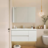 White Sink Ceramic Waterproof Bathroom Vanity with Storage Image - 5