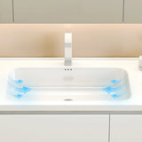 White Sink Ceramic Waterproof Bathroom Vanity with Storage Image - 6