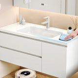 White Sink Ceramic Waterproof Bathroom Vanity with Storage Image - 7