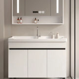 White Sink Wood Free-standing Storage Bathroom Vanity Image - 1