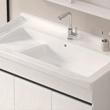 White Sink Wood Free-standing Storage Bathroom Vanity Image - 11