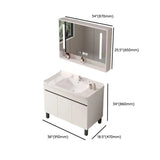 White Sink Wood Free-standing Storage Bathroom Vanity Image - 19