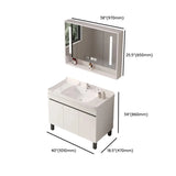 White Sink Wood Free-standing Storage Bathroom Vanity Image - 20