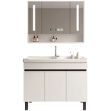 White Sink Wood Free-standing Storage Bathroom Vanity Image - 6