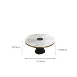 White Sintered Stone Round Dining Table Set for Six Image - 12