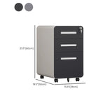 White Small Steel Mobile Short Lockable Filing Cabinet Image - 11