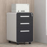 White Small Steel Mobile Short Lockable Filing Cabinet Image - 3