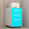 White Small Steel Mobile Short Lockable Filing Cabinet Image - 7