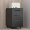 White Small Steel Mobile Short Lockable Filing Cabinet Image - 9