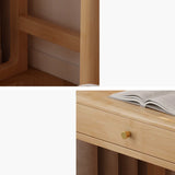 White Small Wood Drawers Rectangle Sled Writing Desk Image - 9