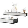 White Solid Wood Slate Long TV Stand with Drawers Image - 5