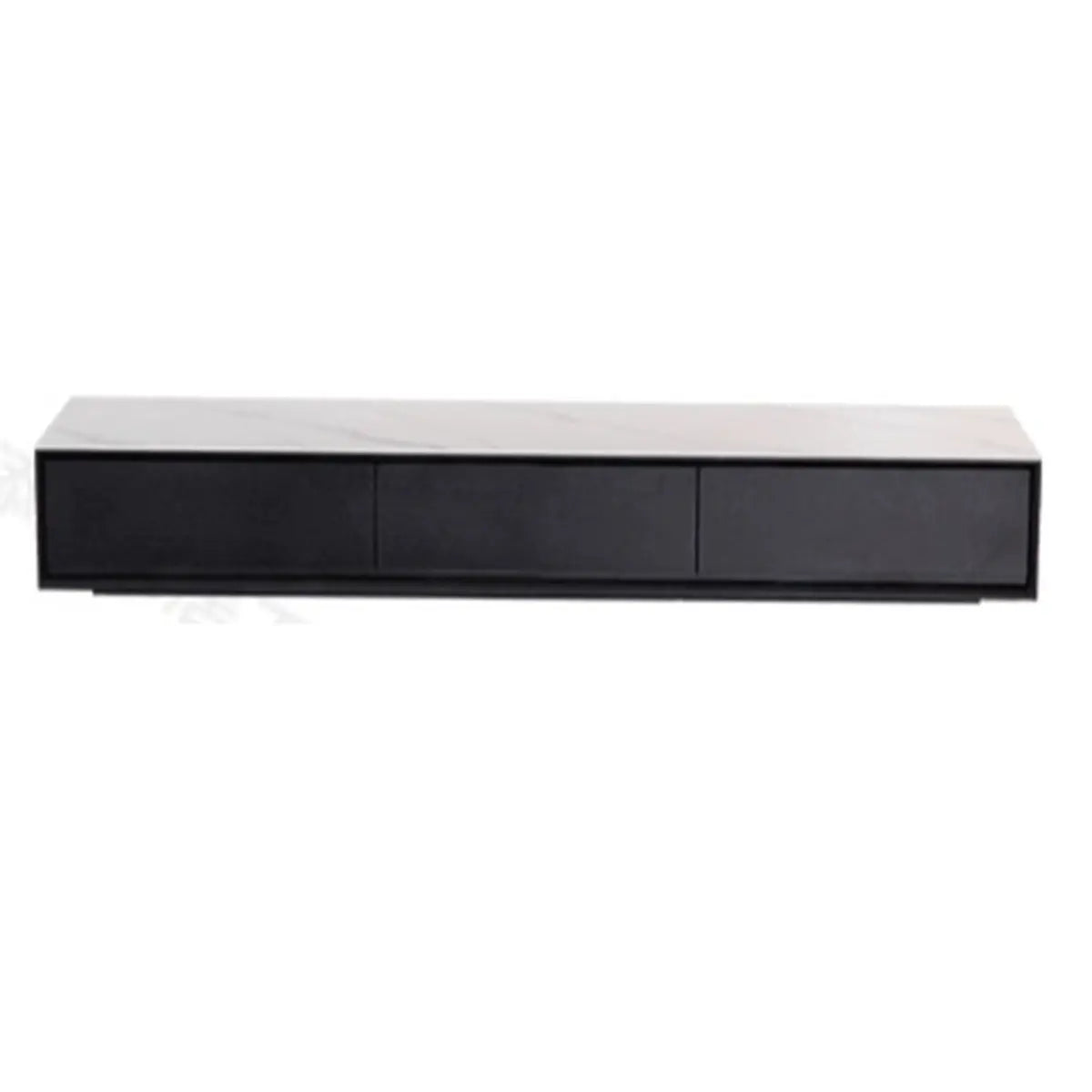 White Solid Wood Slate Long TV Stand with Drawers Image - 7